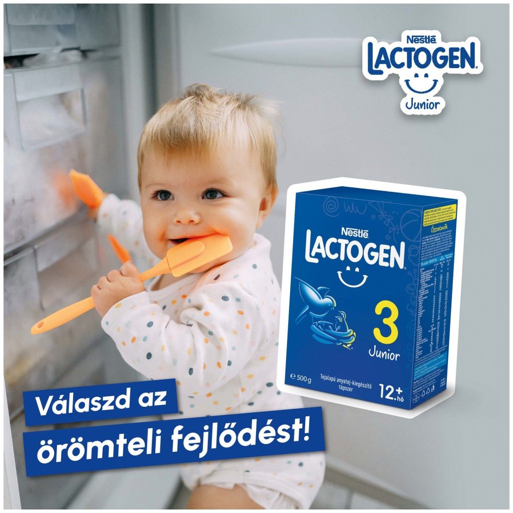 Nestlé Lactogen 3 Junior tejalapú anyatej-kiegészítő tápszer 12 hó+ (500 g)