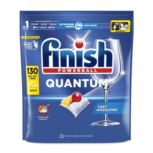 Finish Powerball Quantum All in 1 mosogatógép-kapszula, lemon (130 db)