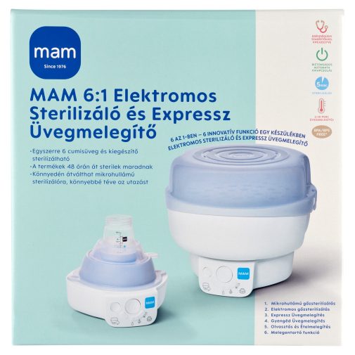 MAM 6 az 1-ben elektromos sterilizáló készülék és Expressz Ételmelegítő szett