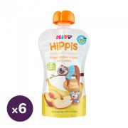   Hipp HiPPiS BIO gyümölcspép alma-banán-őszibarack keksszel, 12 hó+ (6x100 g)
