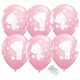 Rózsaszín macis Happy Birthday lufi - 28 cm (6 db)
