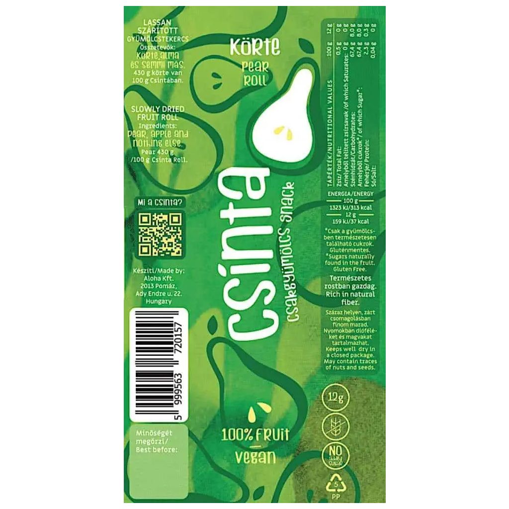 Csinta Körte gyümölcs snack, 12g