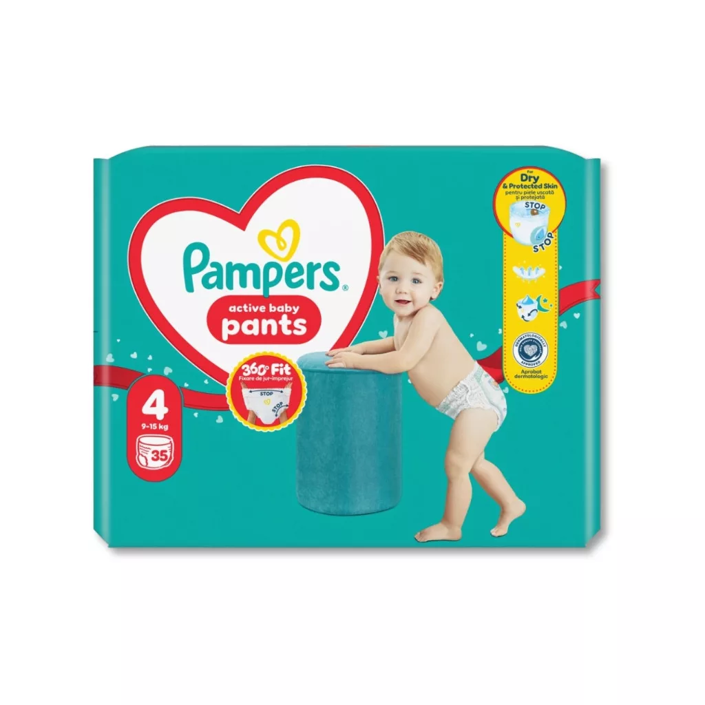 Pampers Active Baby Bugyipelenka, Maxi 4, 9-15 kg, 35 db