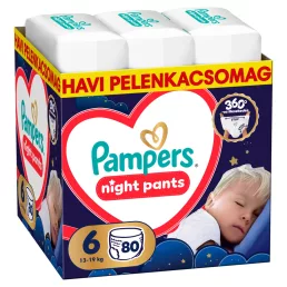   Pampers Night Pants bugyipelenka 6, 15+ kg HAVI PELENKACSOMAG 80 db