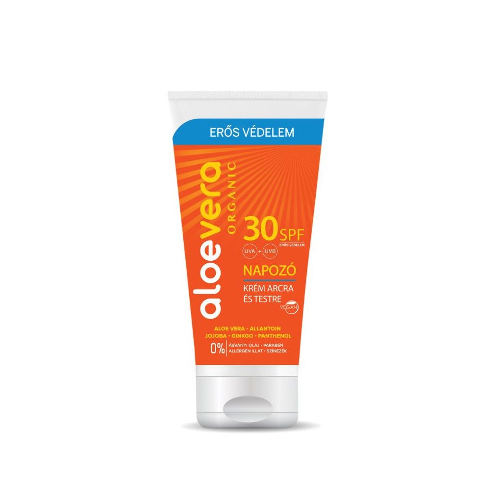 Aloe Vera Organic SPF30 napozó krém arcra és testre (50 ml)