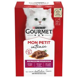   Purina Gourmet Mon Petit alutasakos macskaeledel marhával, borjúval és báránnyal (6x50 g)
