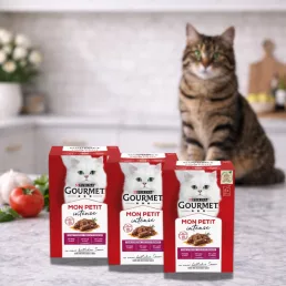   Purina Gourmet Mon Petit alutasakos macskaeledel marhával, borjúval és báránnyal (18x50 g)