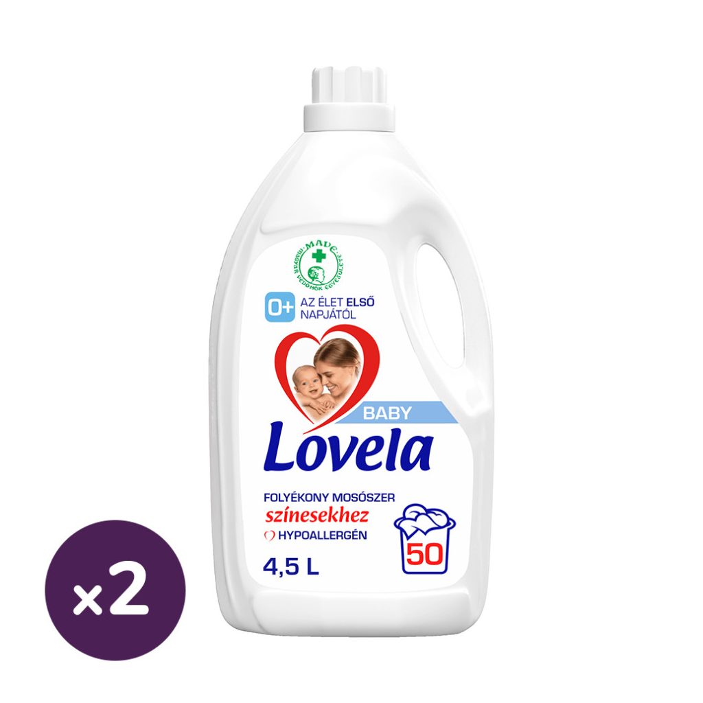 Lovela Baby hipoallergén folyékony mosószer színes ruhákhoz 2x4,5 liter (100 mosás)