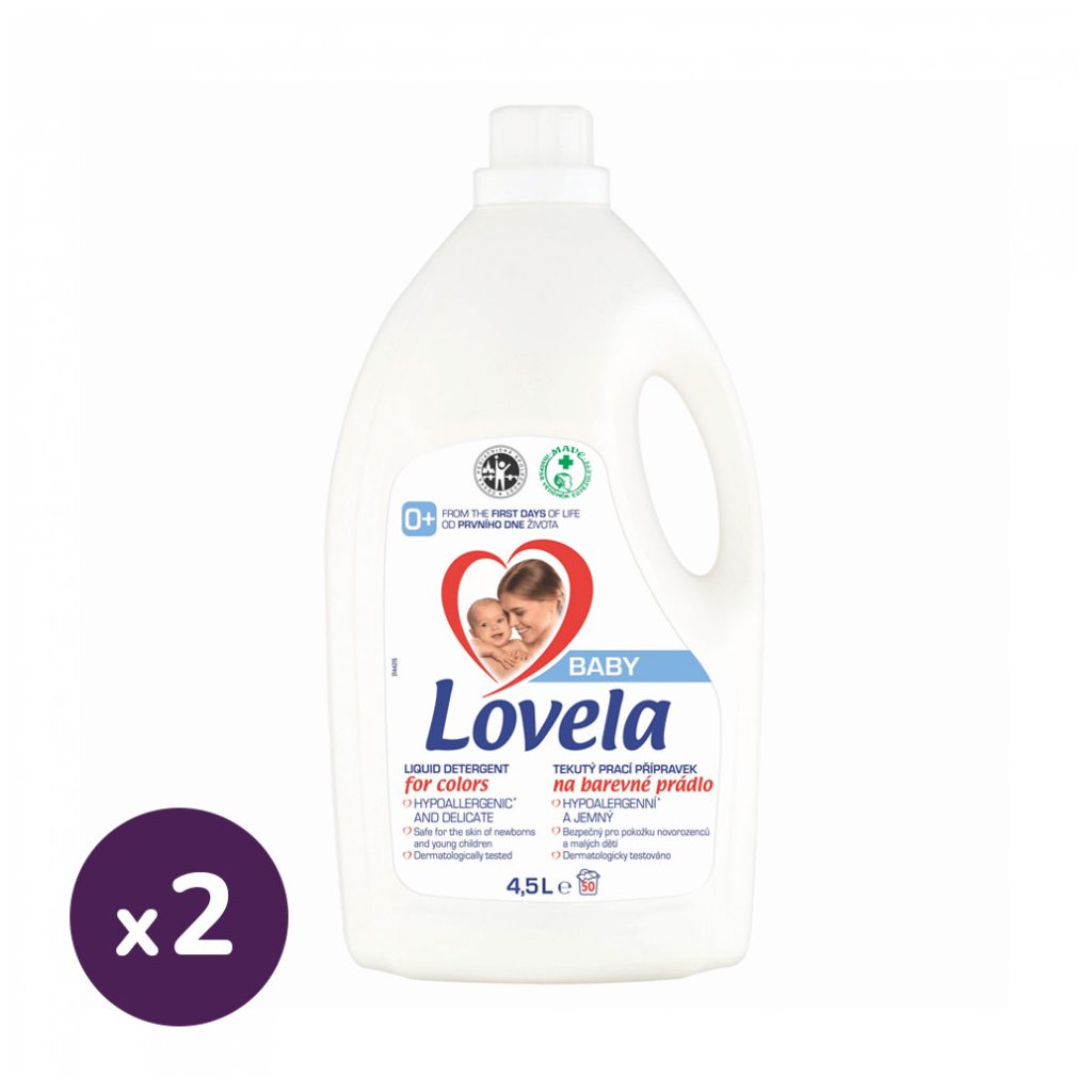 Lovela Baby hipoallergén folyékony mosószer színes ruhákhoz 2x4,5 liter (100 mosás)