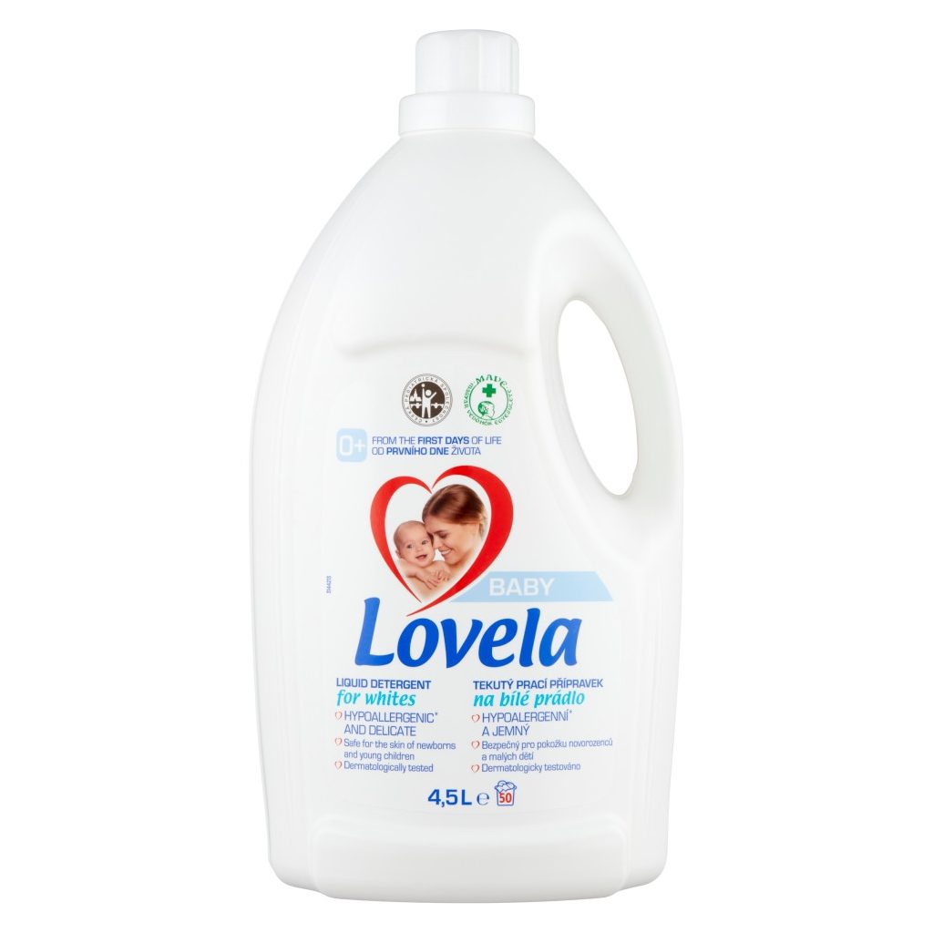 Lovela Baby hipoallergén folyékony mosószer fehér ruhákhoz 4,5 liter (50 mosás)
