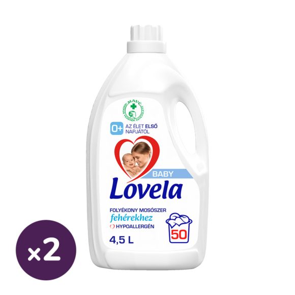 Lovela Baby hipoallergén folyékony mosószer fehér ruhákhoz 2x4,5 liter (100 mosás) 