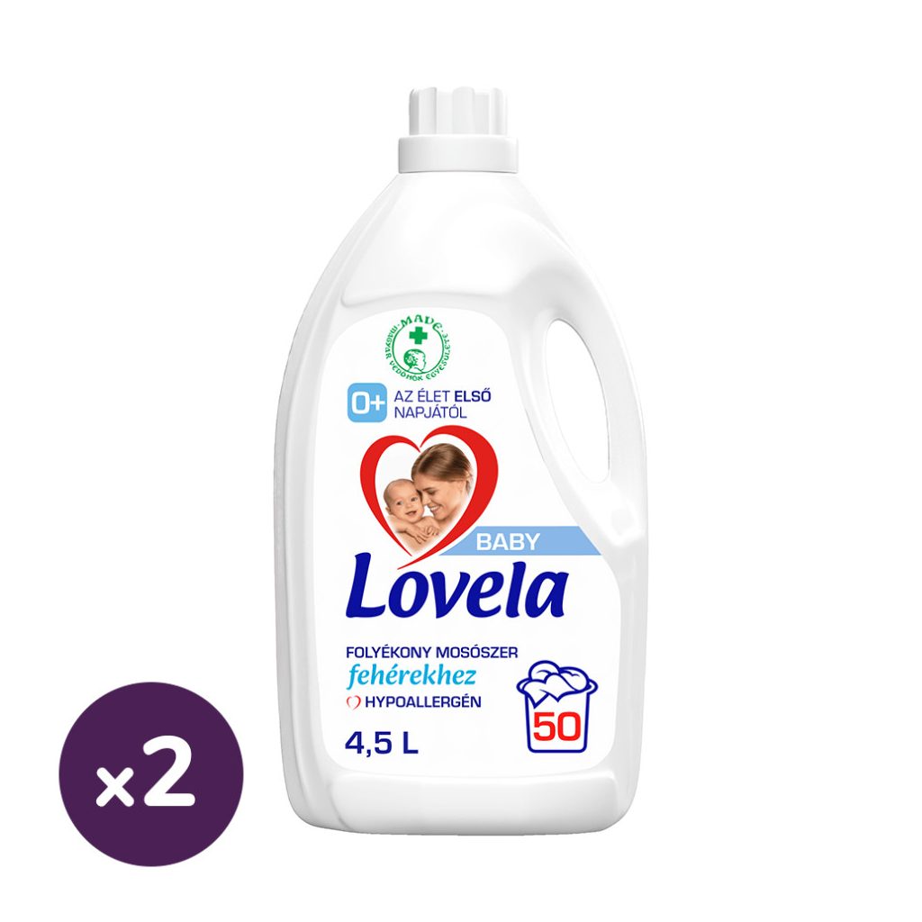 Lovela Baby hipoallergén folyékony mosószer fehér ruhákhoz 2x4,5 liter (100 mosás)
