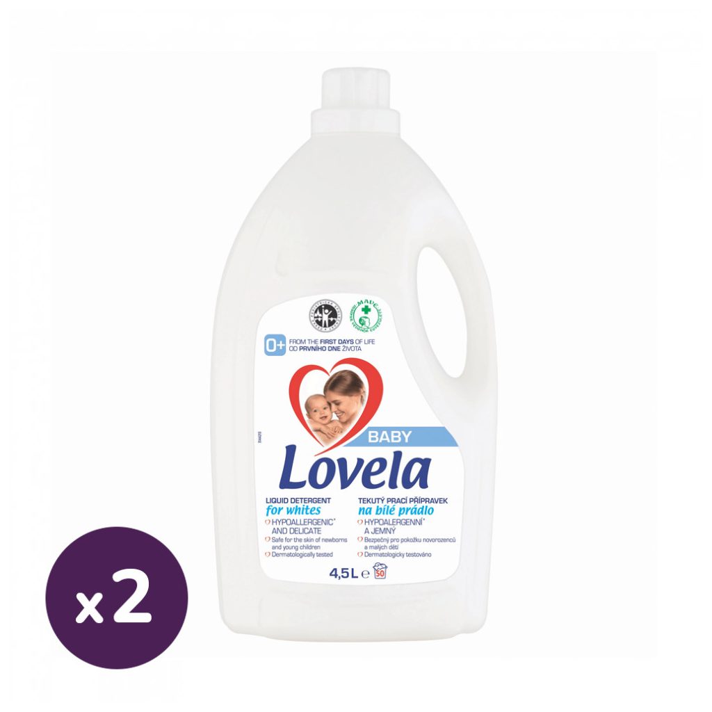 Lovela Baby hipoallergén folyékony mosószer fehér ruhákhoz 2x4,5 liter (100 mosás)