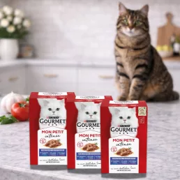   Purina Gourmet Mon Petit alutasakos macskaeledel tonhallal, lazaccal és pisztránggal (18x50 g)