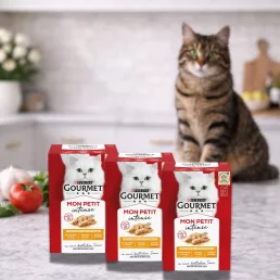   Purina Gourmet Mon Petit alutasakos macskaeledel kacsával, csirkével és pulykával (18x50 g)