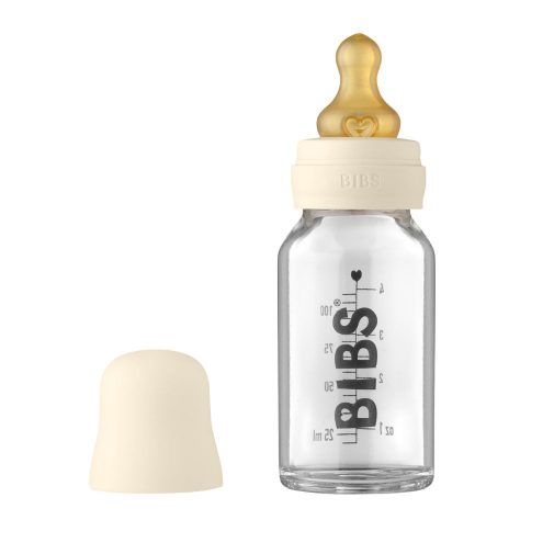 Bibs cumisüvegszett 110 ml - natúr kaucsuk cumifejjel - krémfehér