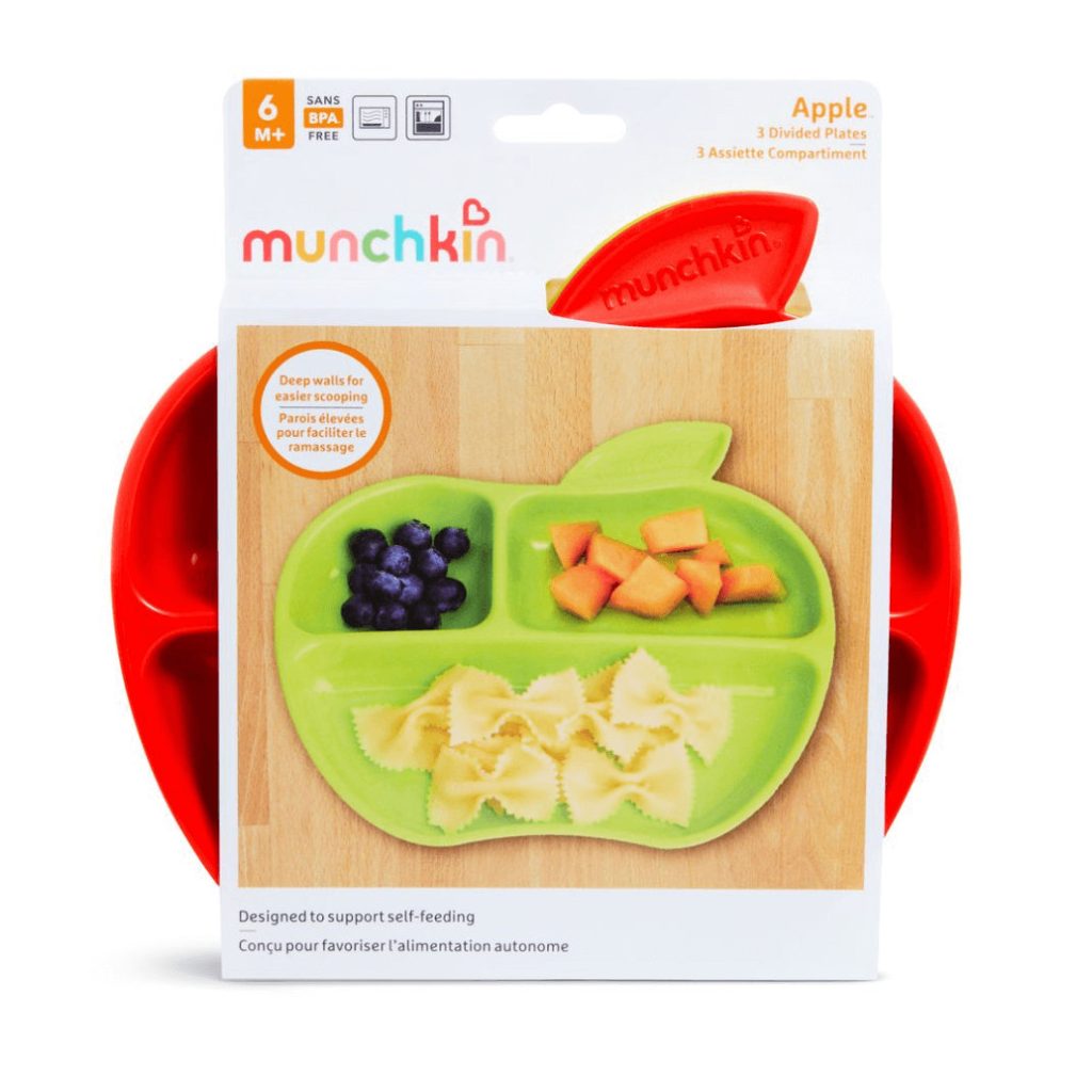 Munchkin Lil Apple rekeszes tányér (3 db)