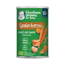   Gerber Organic bio sárgarépás narancsos búza- és zabsnack, 10 hónapos kortól (35 g)