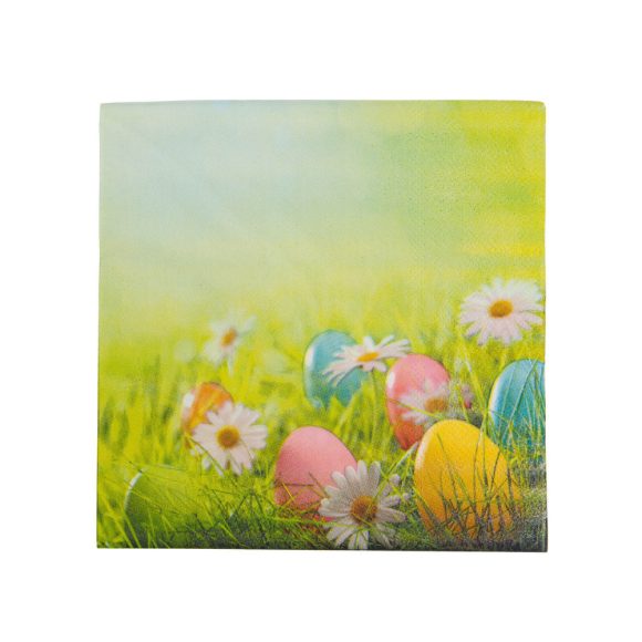 Húsvéti szalvéta tojás és virág mintával (20 db)