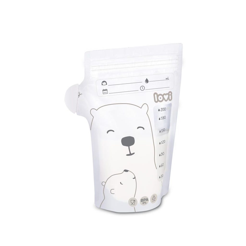 LOVI anyatejtároló zacskó Buddy Bear, 200 ml (25 db)