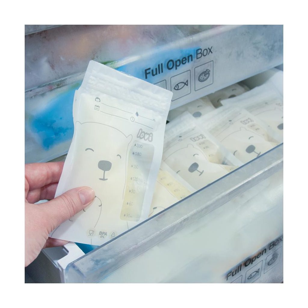 LOVI anyatejtároló zacskó Buddy Bear, 200 ml (25 db)