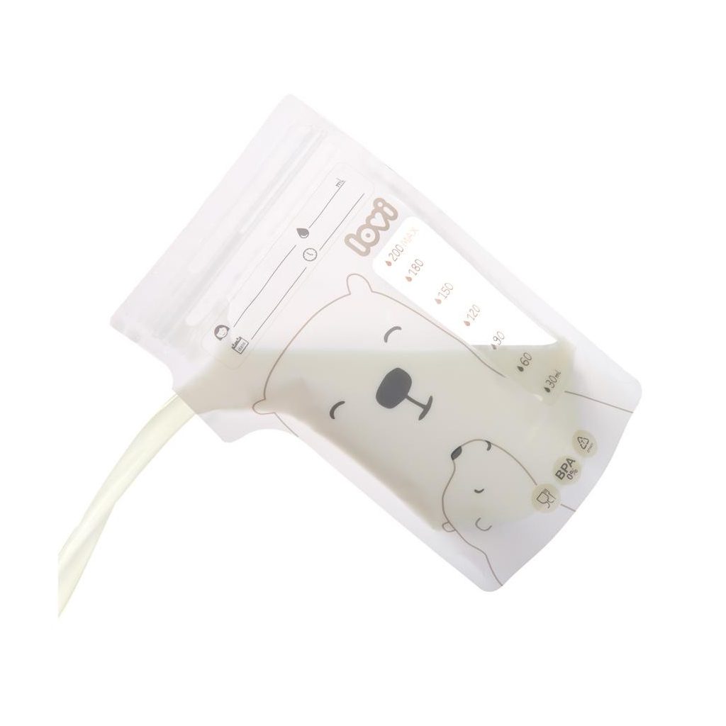 LOVI anyatejtároló zacskó Buddy Bear, 200 ml (25 db)