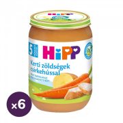 Hipp BIO kerti zöldségek csirkehússal, 5 hó+ (6x190 g)