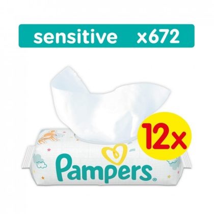 Pampers Sensitive nedves törlőkendő 12x56 db