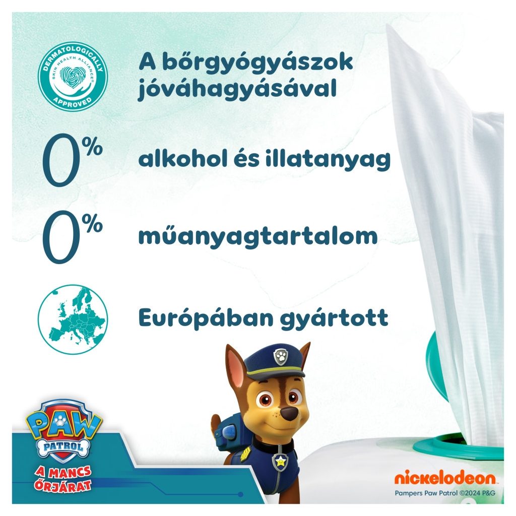 Pampers Mancs Őrjárat Harmonie Aqua Plastic Free műanyagmentes nedves törlőkendő (3x48 db)