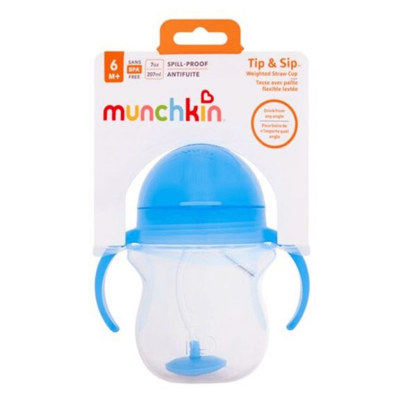 Munchkin Any angle súlyozott szívószálas itatópohár, 207 ml (kék)