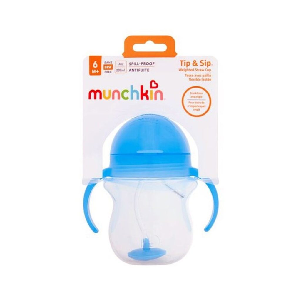 Munchkin Any angle súlyozott szívószálas itatópohár, 207 ml (kék)