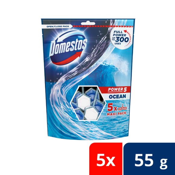 Domestos Power5 WC-frissítő óceán illattal 5x55 g