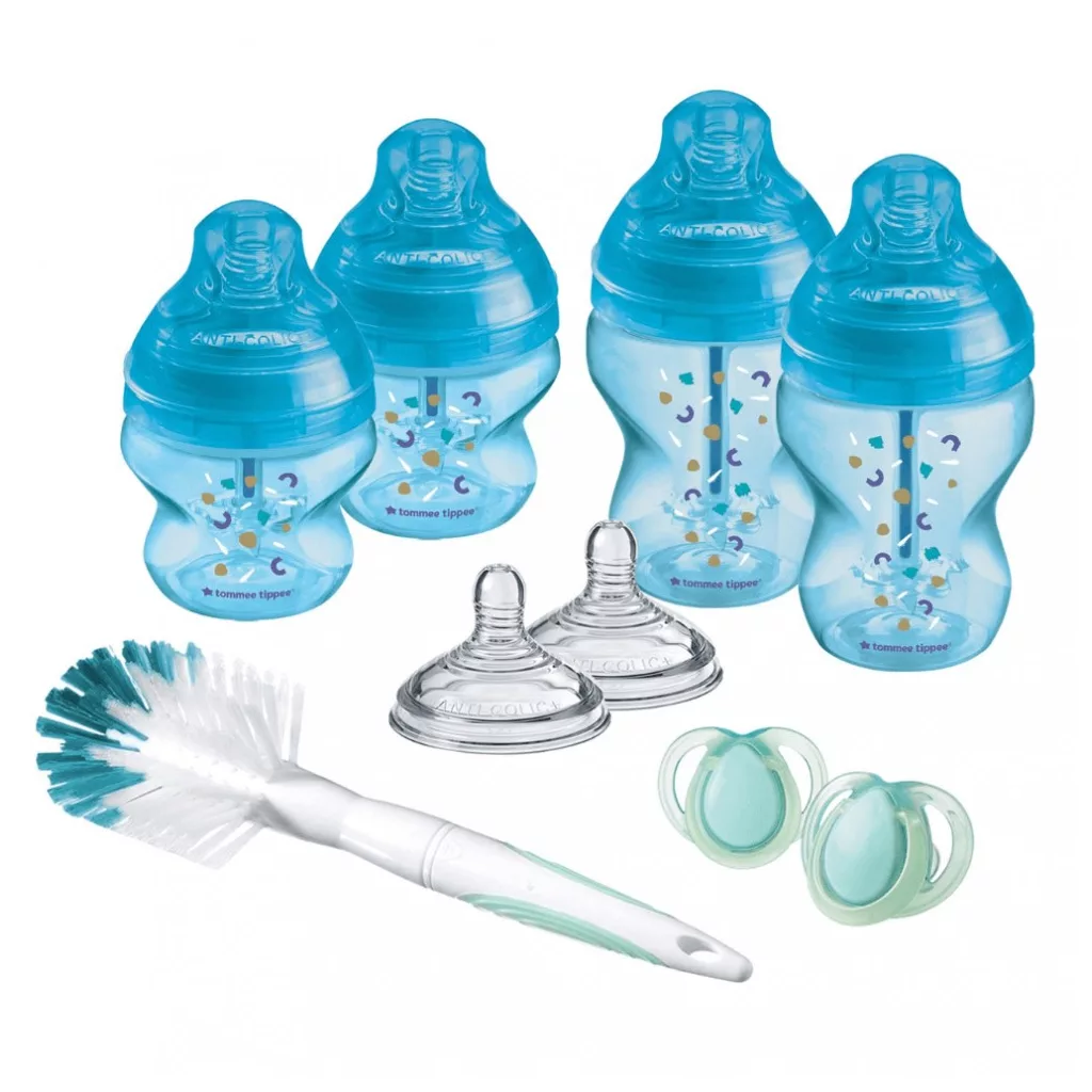 Tommee Tippee Advanced Anti-Colic újszülött cumisüveg kezdőszett 9 db (kék)
