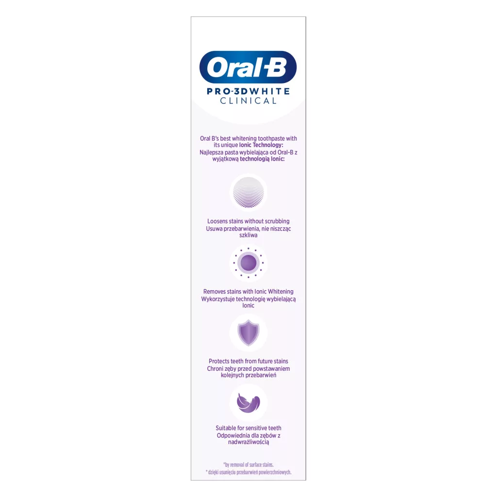 Oral-B Pro 3D White Clinical Radiant White fogkrém (75 ml)