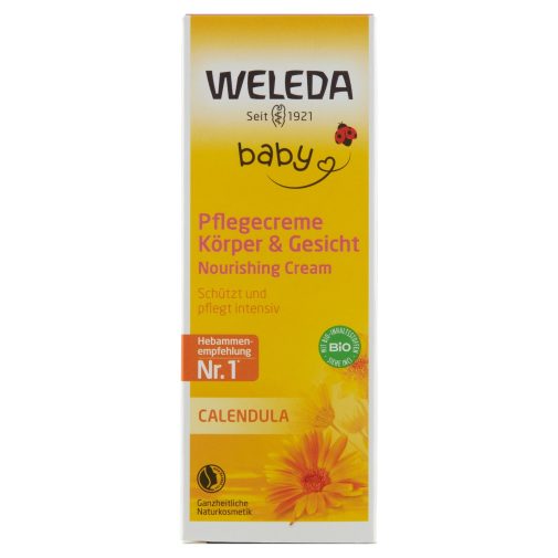 Weleda Bio körömvirágos natúr babakrém arcra, testre (75 ml)