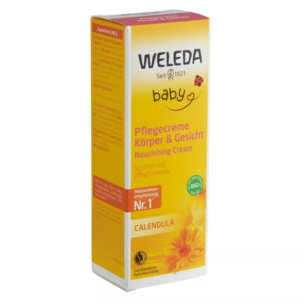 Weleda Bio körömvirágos natúr babakrém arcra, testre (75 ml)