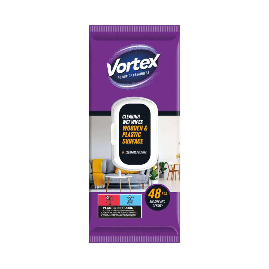 Vortex fafelületek nedves törlőkendő (48 db)
