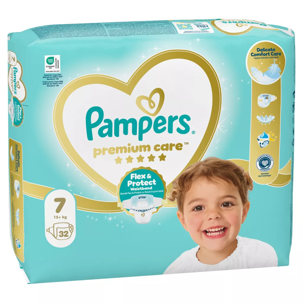 Pampers Premium Care pelenka 7, 15+ kg, 32 db