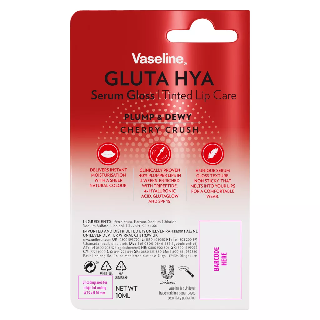 INGYENES SZÁLLÍTÁS - Vaseline Cherry Crush ajakápoló (10 ml)