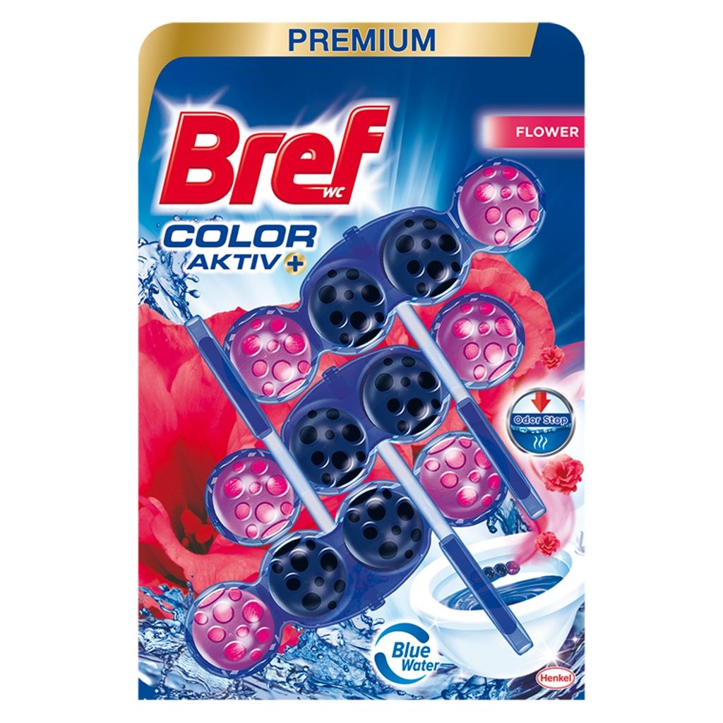 Bref Blue Aktiv Fresh Flowers toalett frissítő (3x50 g)