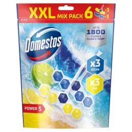   Domestos Power5 WC frissítő blokk mix, Lime / Ocean (6x50 g)