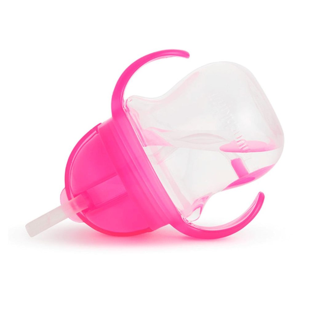 Munchkin Any angle súlyozott szívószálas itatópohár, 207 ml (rózsaszín)