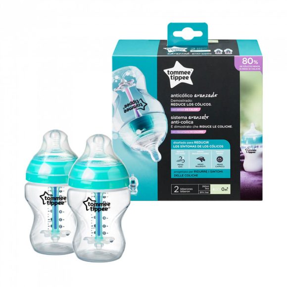 Tommee Tippee Advanced Anti-Colic cumisüveg duo 2x260 ml (türkiz)