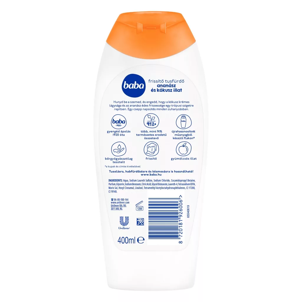 Baba tusfürdő trópusi limonádé kókusz és ananász (400 ml)