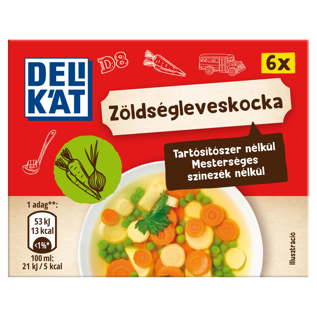 Delikát Zöldségleves kocka (60 g)