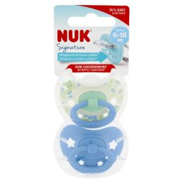 NUK Signature szilikon cumi 6-18hó 2 db (fiú)