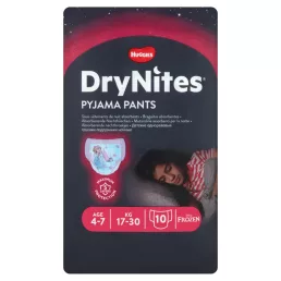   Huggies Drynites éjszakai pelenka, 4-7 éves korú lánynak, 17-30 kg, 10 db