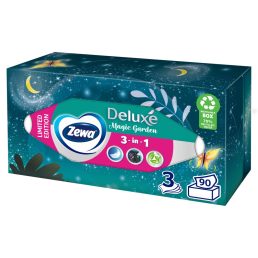   Zewa Deluxe Magic Garden dobozos illatmentes papír zsebkendő 3 rétegű (90 db)