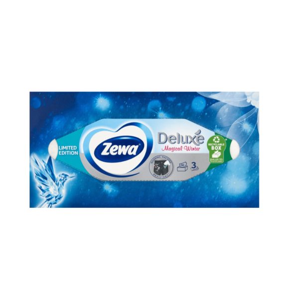 Zewa Deluxe Magical Winter dobozos illatmentes papír zsebkendő 3 rétegű (90 db)