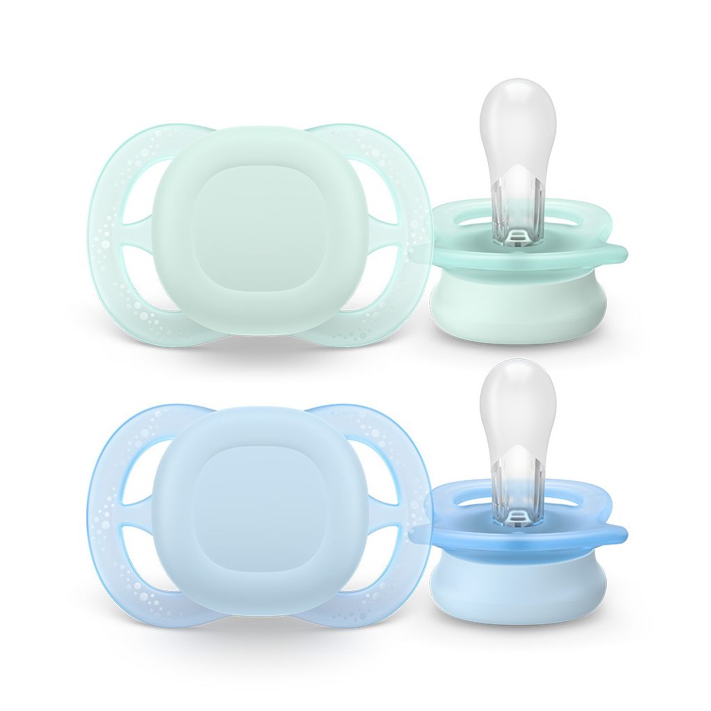 Philips Avent SCF075/02 Játszócumi ultra start neutral 0-2hó fiús 2 db (kék-zöld)